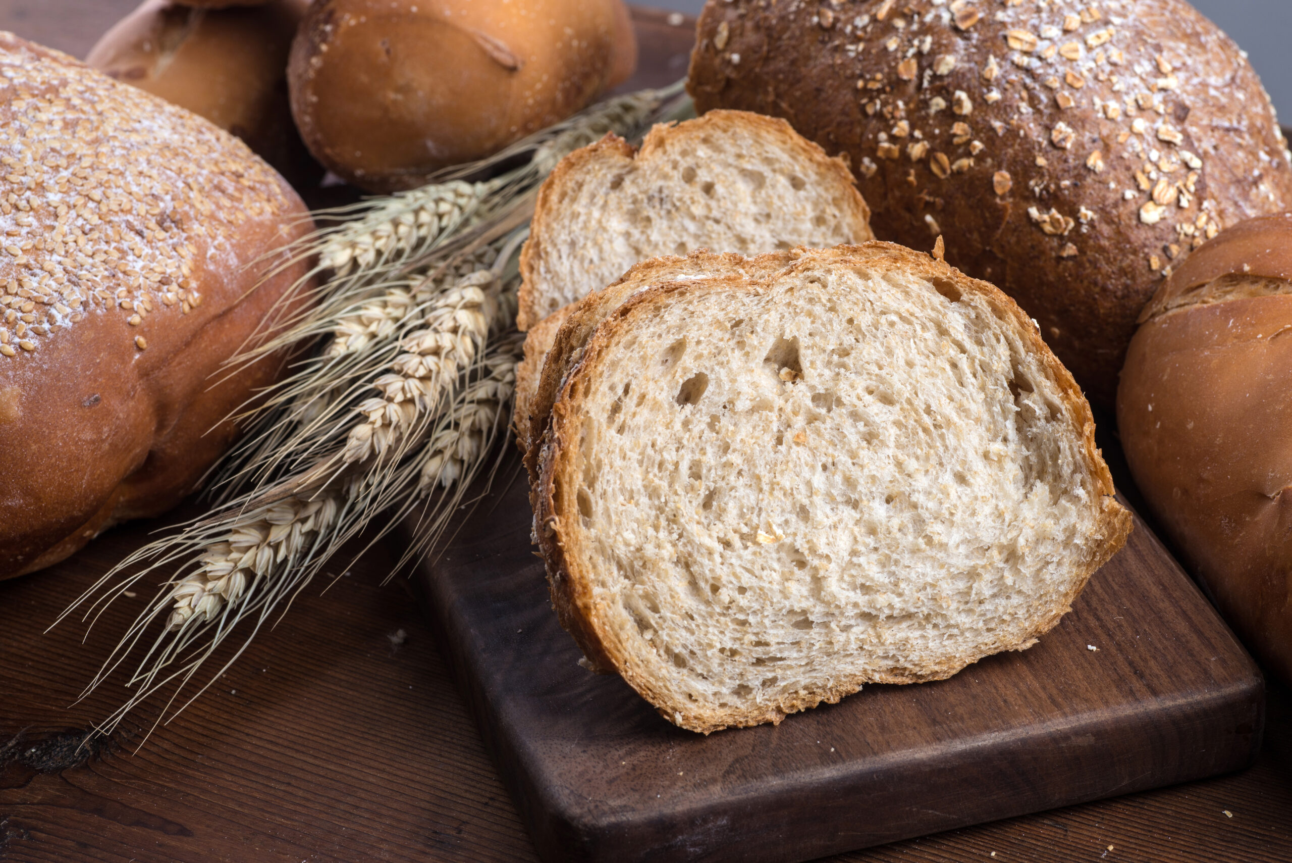 Rye sliced bread on the table